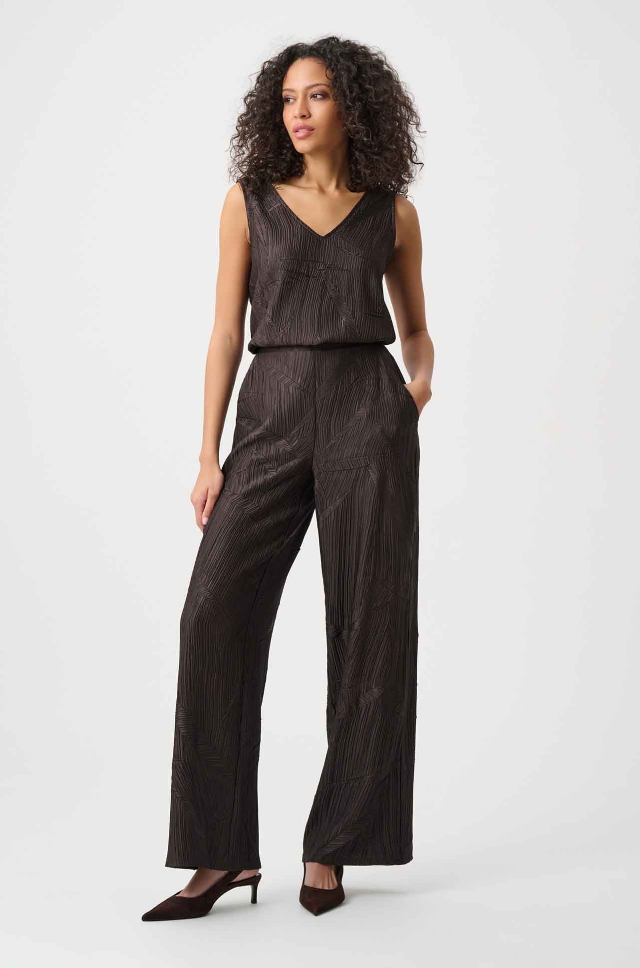 Joseph Ribkoff - Pleated Satin Pull-On Wide-Leg Pants