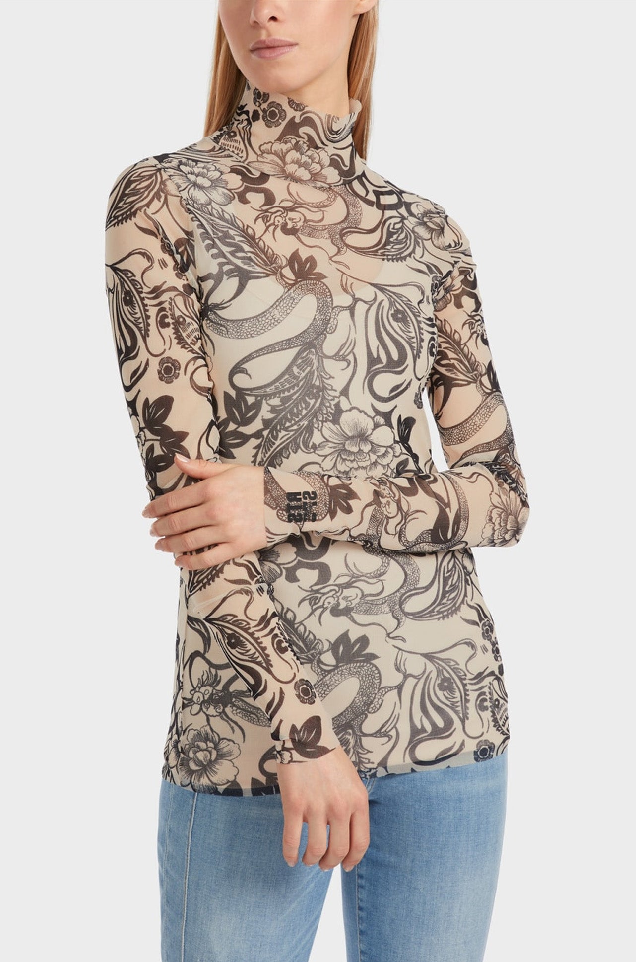 Marc Cain - Print Mesh Turtleneck