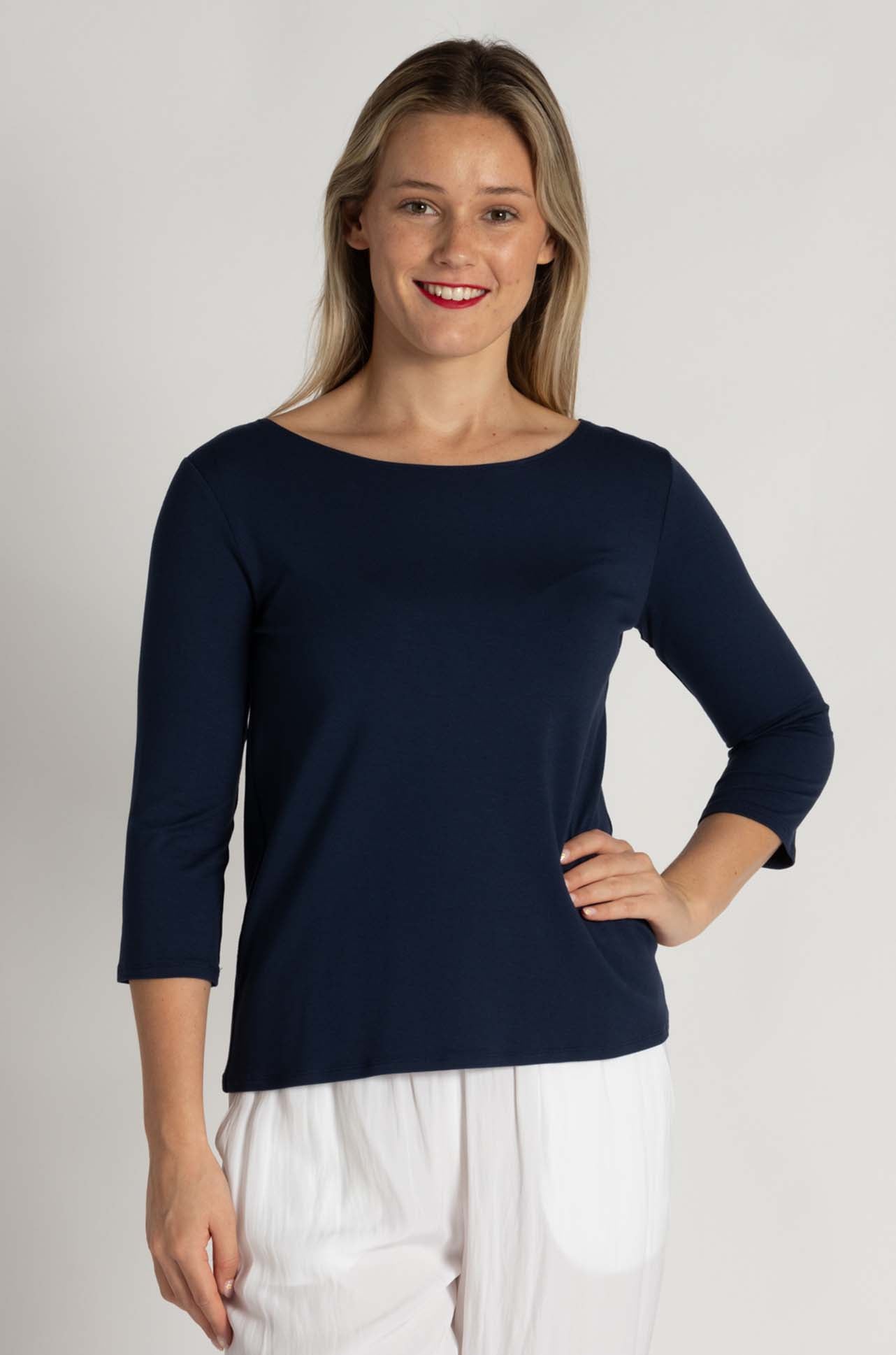 Mela Purdie - Relaxed Boat Neck in Sapphire