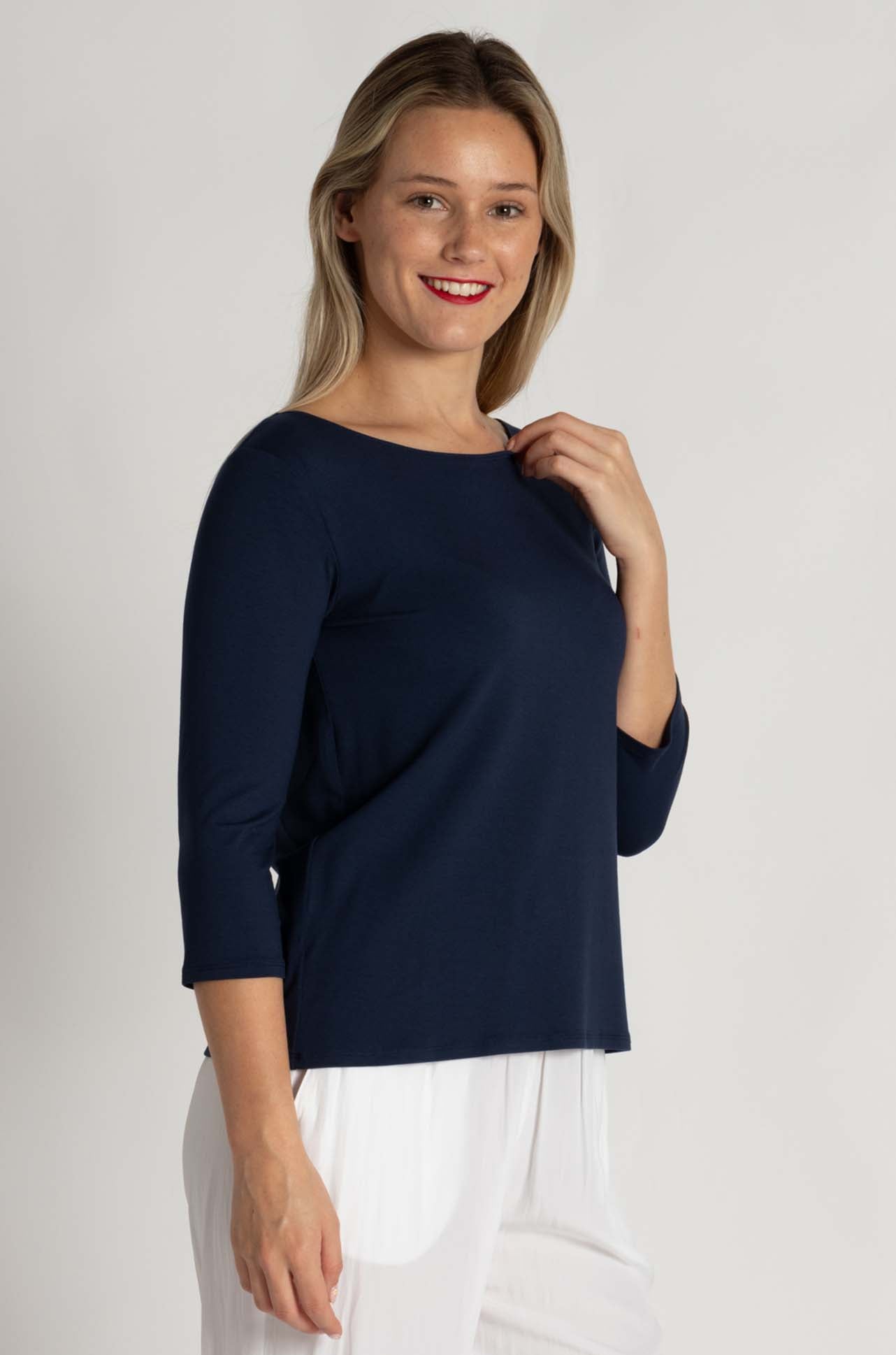 Mela Purdie - Relaxed Boat Neck in Sapphire