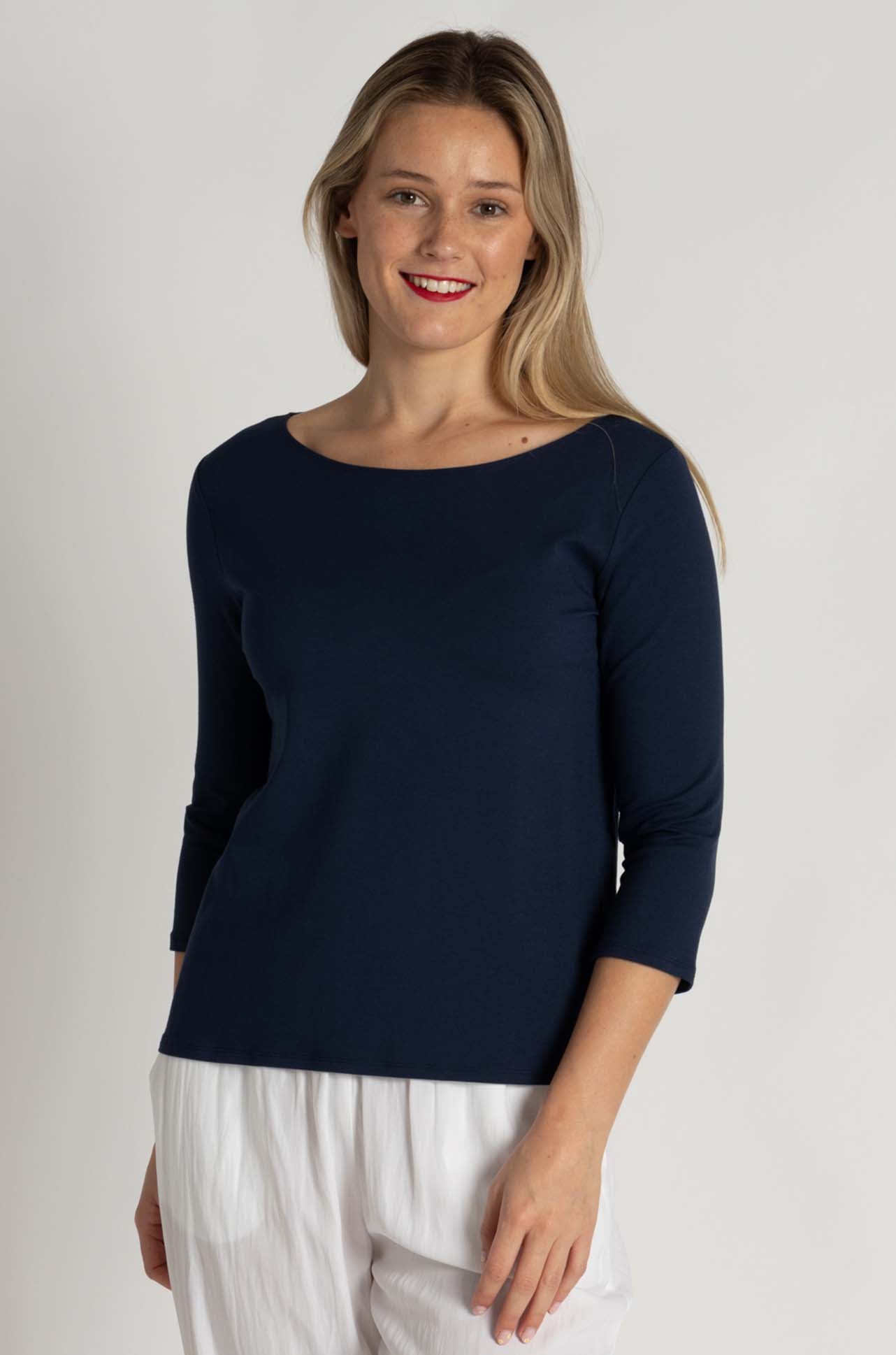 Mela Purdie - Relaxed Boat Neck in Sapphire
