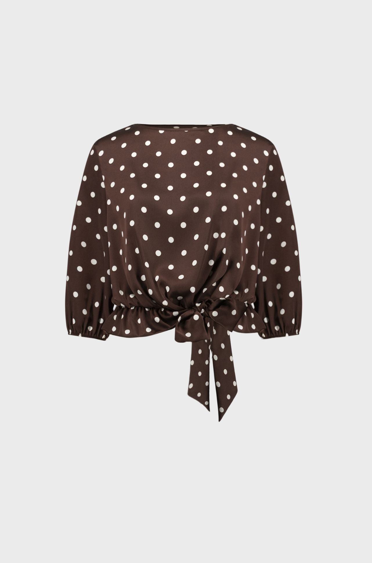 Joseph Ribkoff - Recycled Satin Dot Print Hip Tie Top