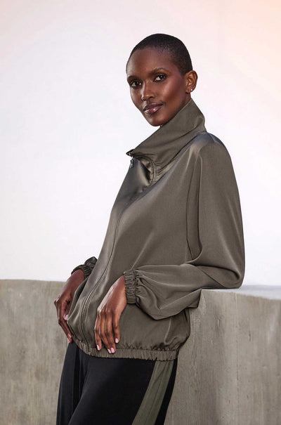 Joseph Ribkoff - Recycled Satin Zipped Bomber Jacket