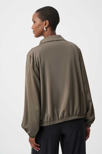Joseph Ribkoff - Recycled Satin Zipped Bomber Jacket
