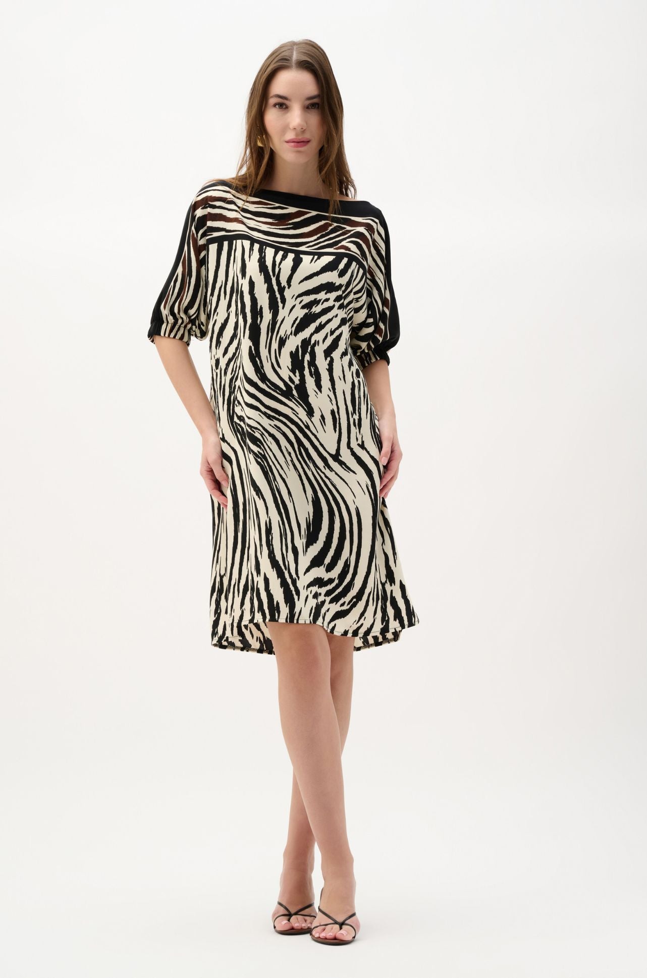 Joseph Ribkoff - Recycled Woven Animal Print Straight Dress