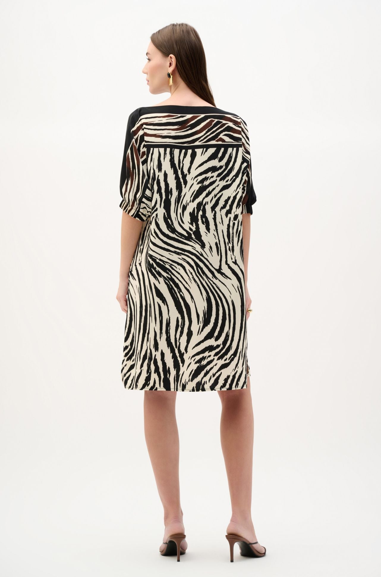 Joseph Ribkoff - Recycled Woven Animal Print Straight Dress