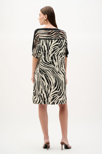 Joseph Ribkoff - Recycled Woven Animal Print Straight Dress
