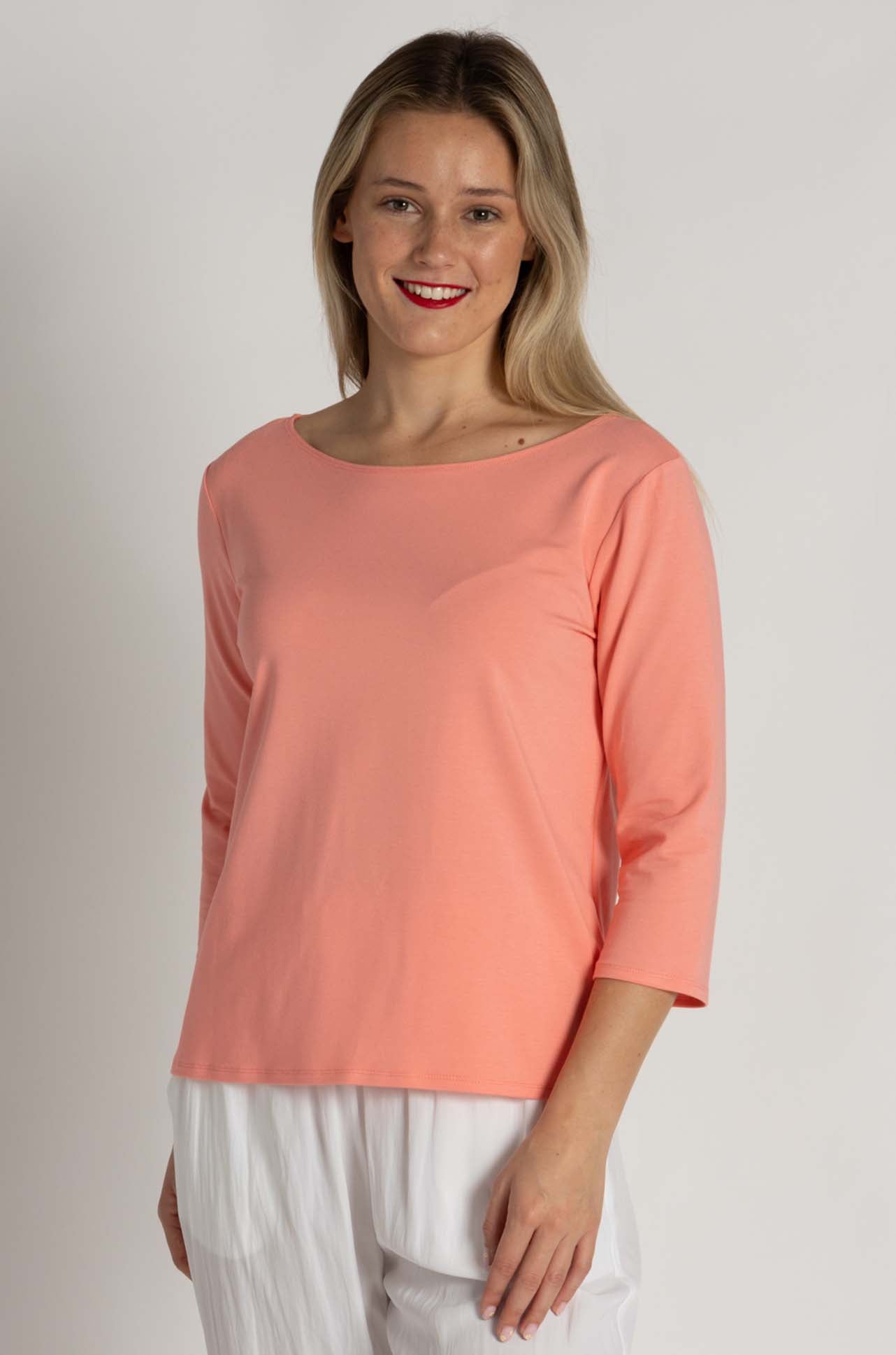 Mela Purdie - Relaxed Boat Neck in Coral