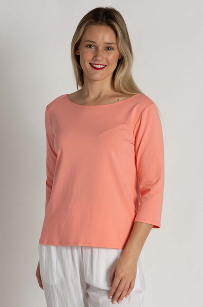 Mela Purdie - Relaxed Boat Neck in Coral