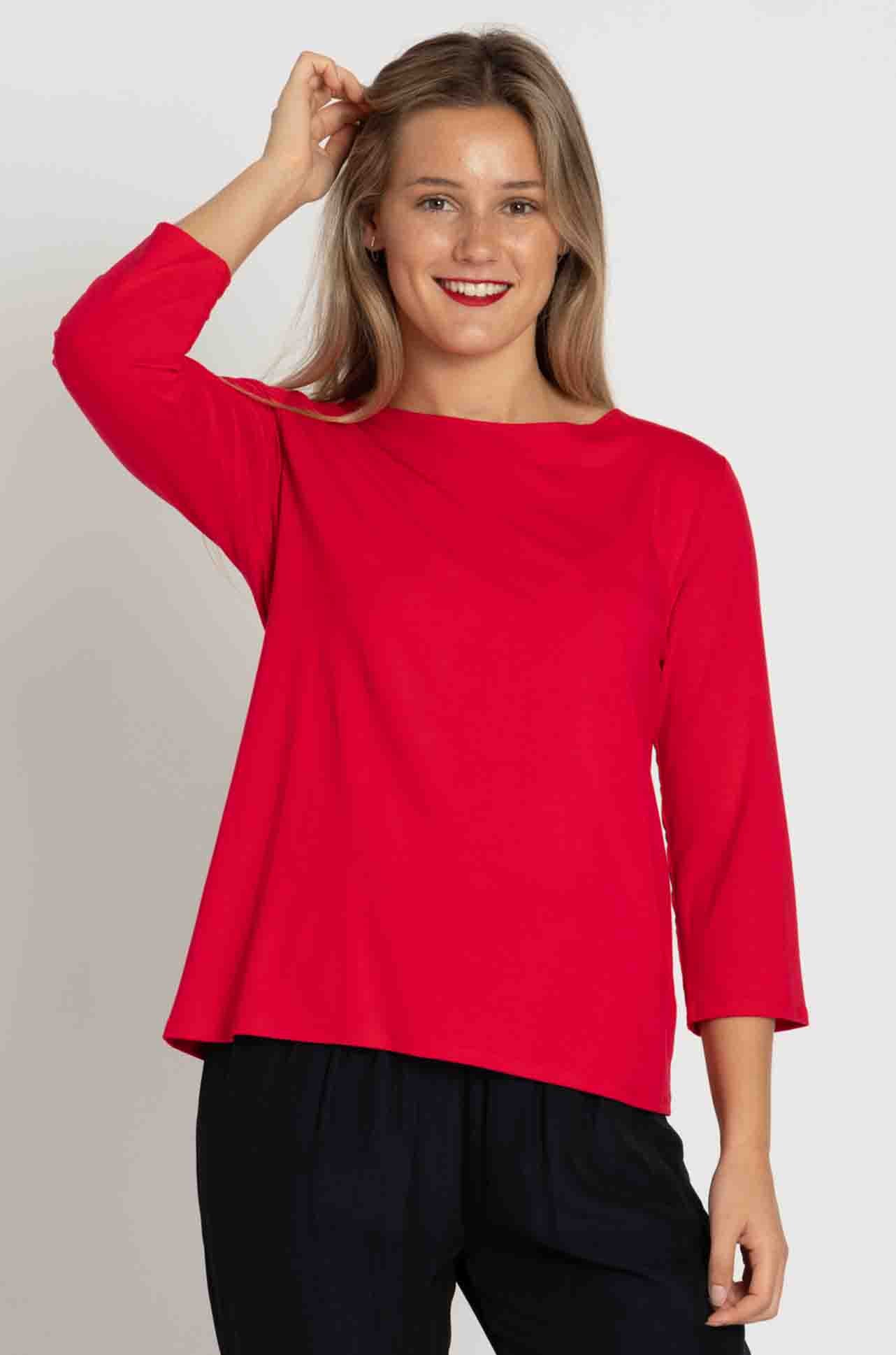 Mela Purdie - Relaxed Boat Neck in Geranium