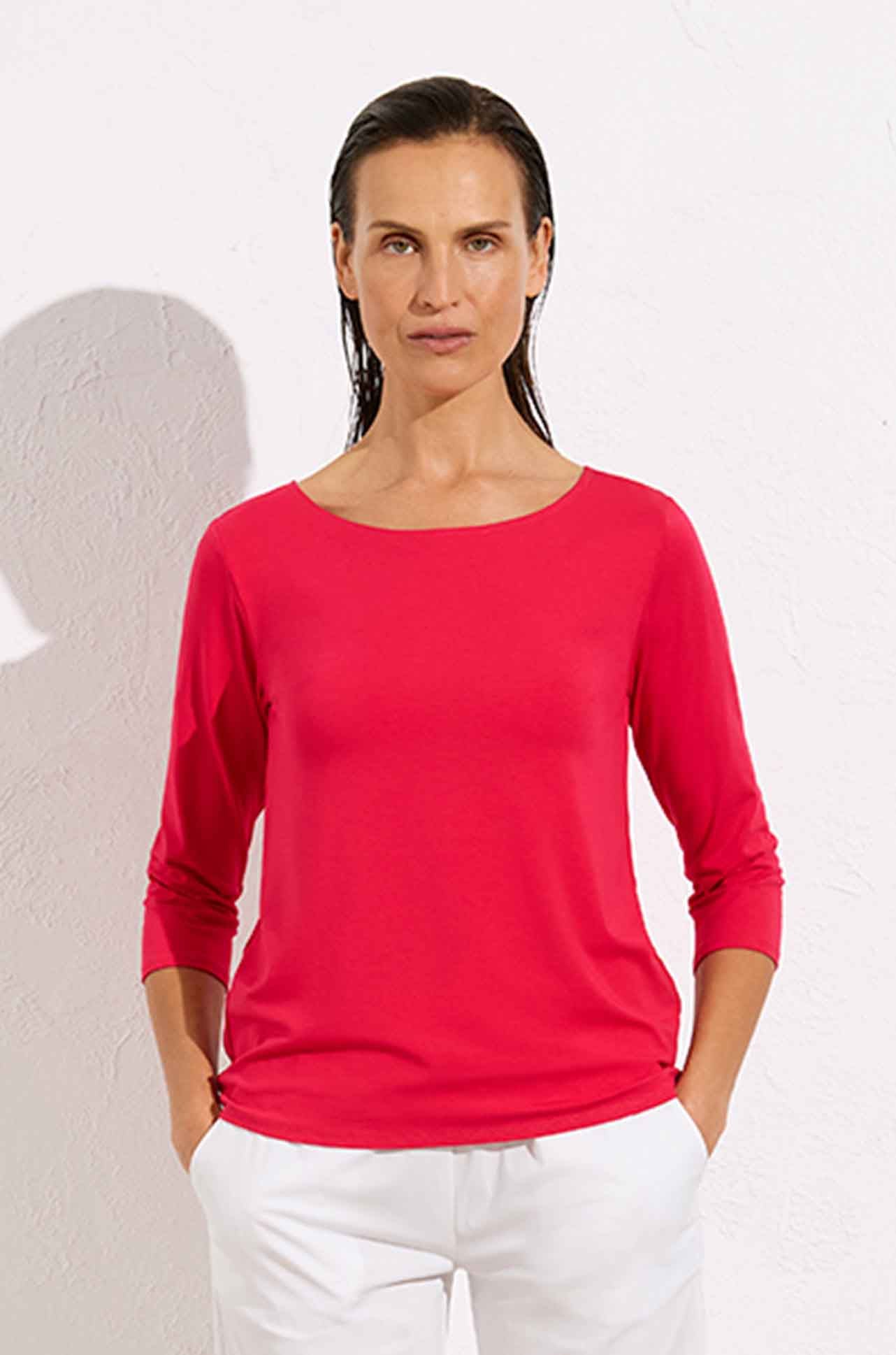 Mela Purdie - Relaxed Boat Neck in Strawberry