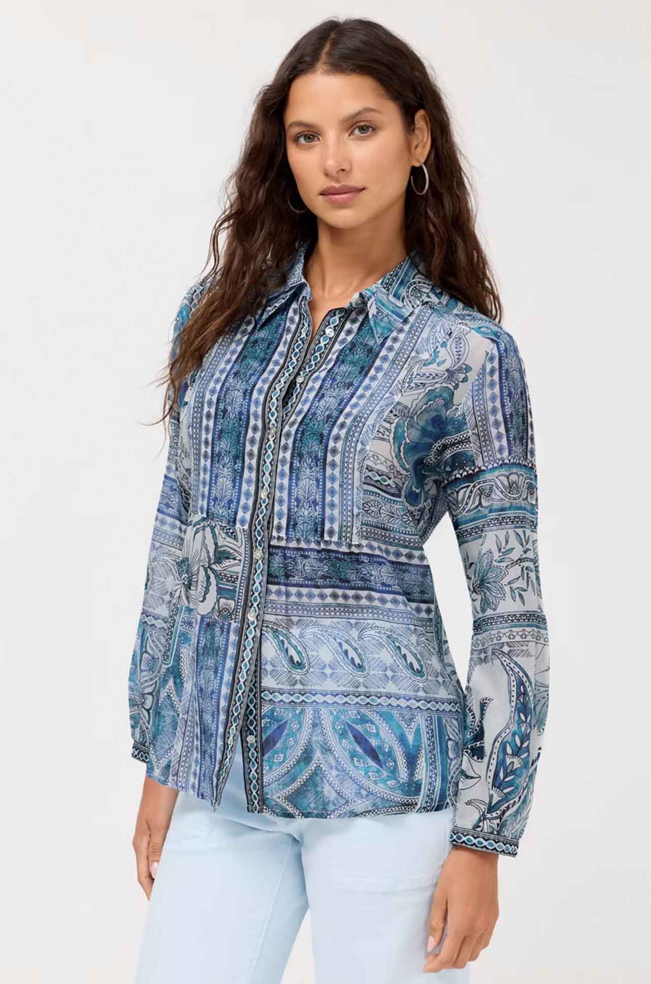 Johnny Was - Relaxed Yoke Shirt in Athene