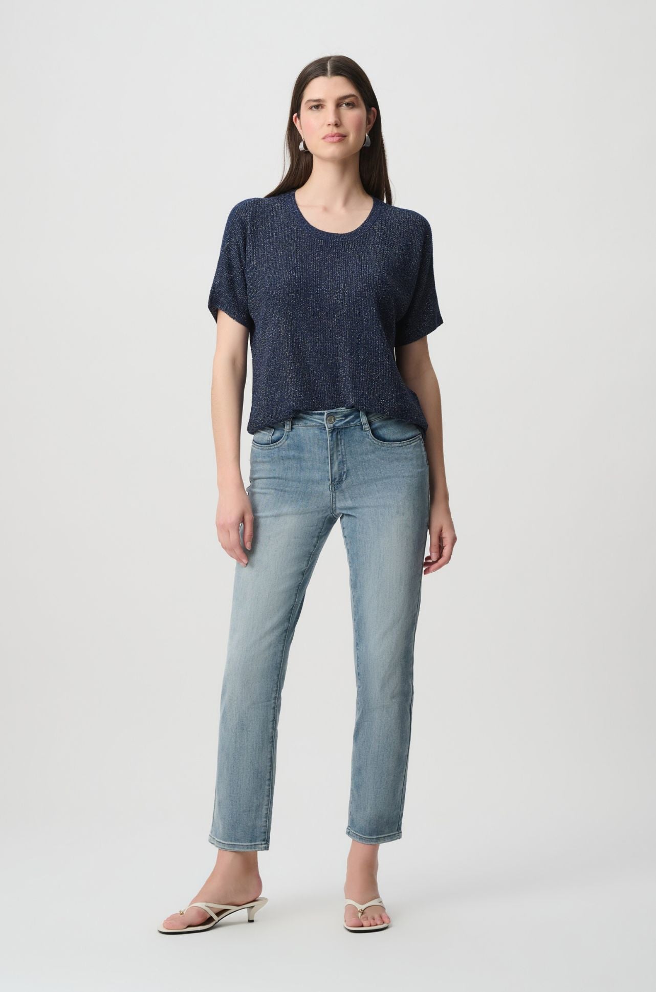 Joseph Ribkoff - Rhinestones Knit T-Shirt