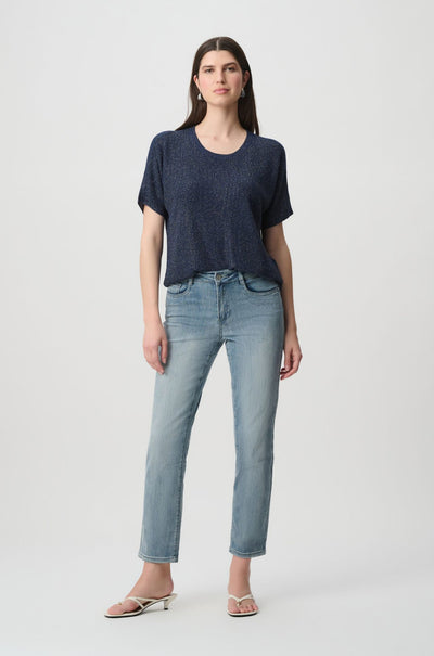 Joseph Ribkoff - Rhinestones Knit T-Shirt