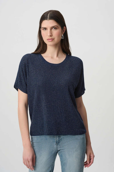 Joseph Ribkoff - Rhinestones Knit T-Shirt