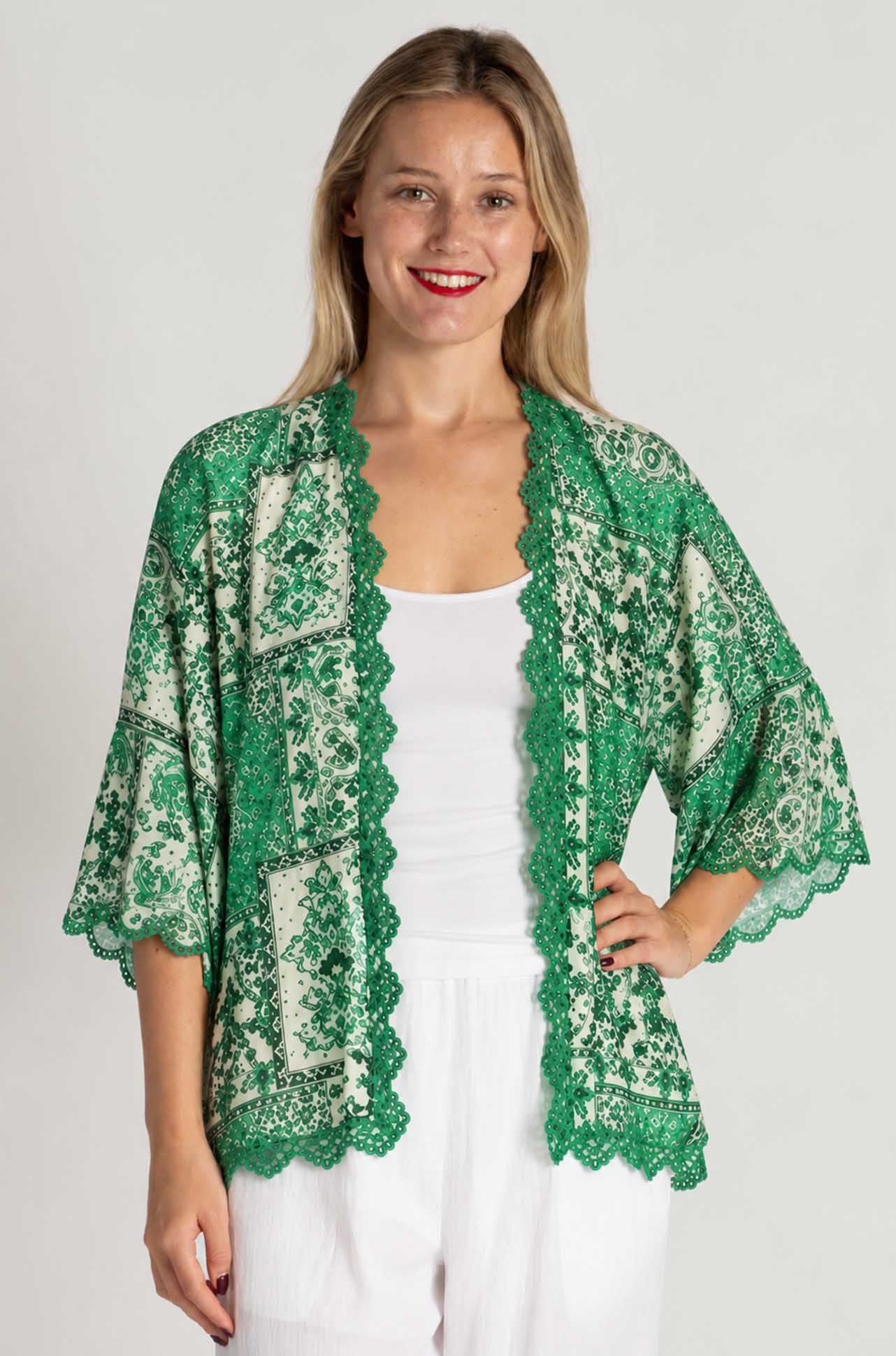 Johnny Was - Roseum Short Kimono in Hollandia