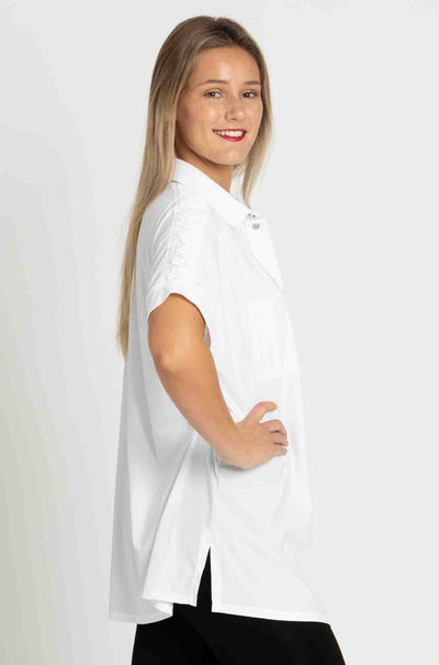Paula Ryan - Rouched Cap Sleeve Shirt