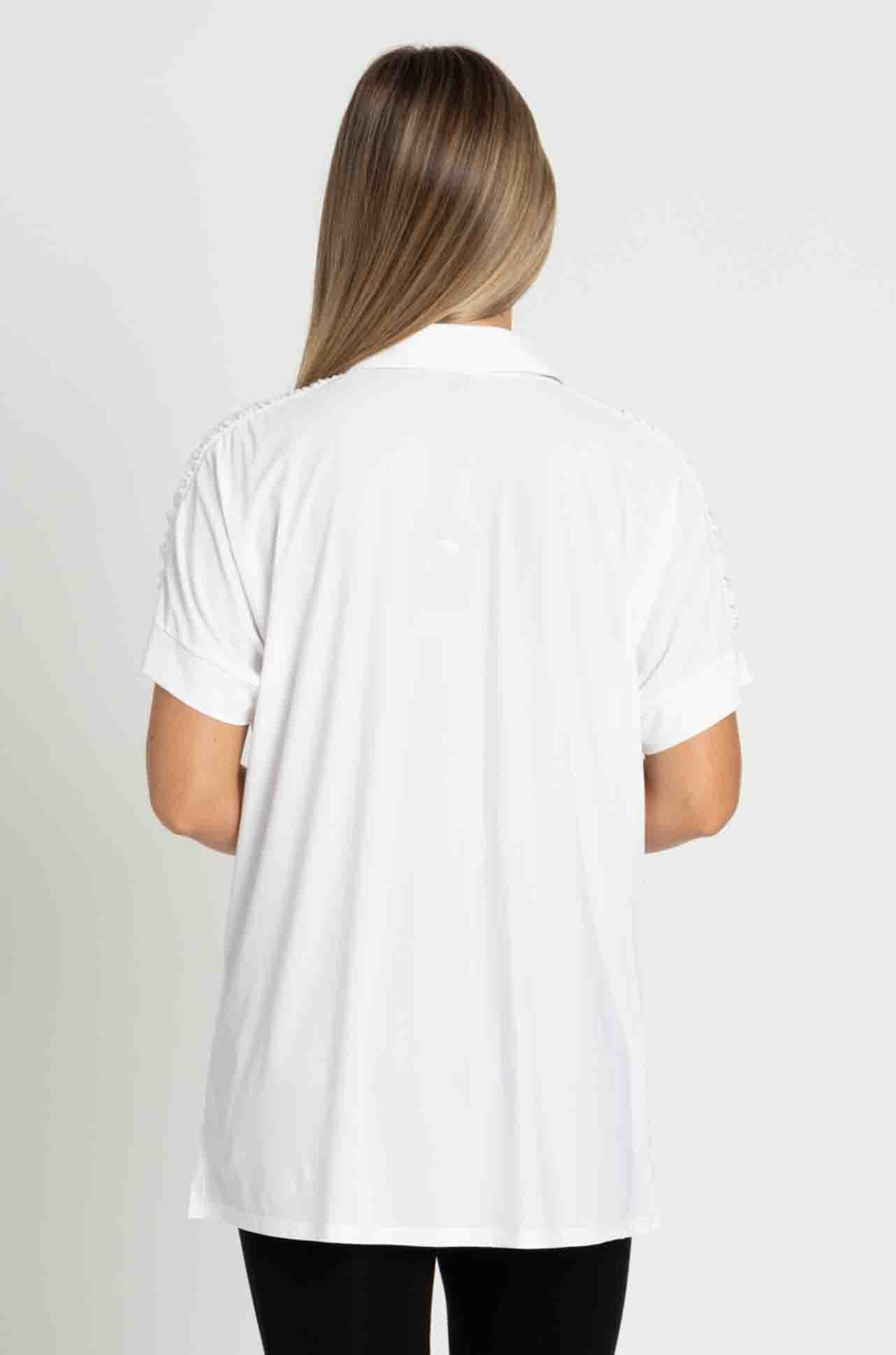 Paula Ryan - Rouched Cap Sleeve Shirt