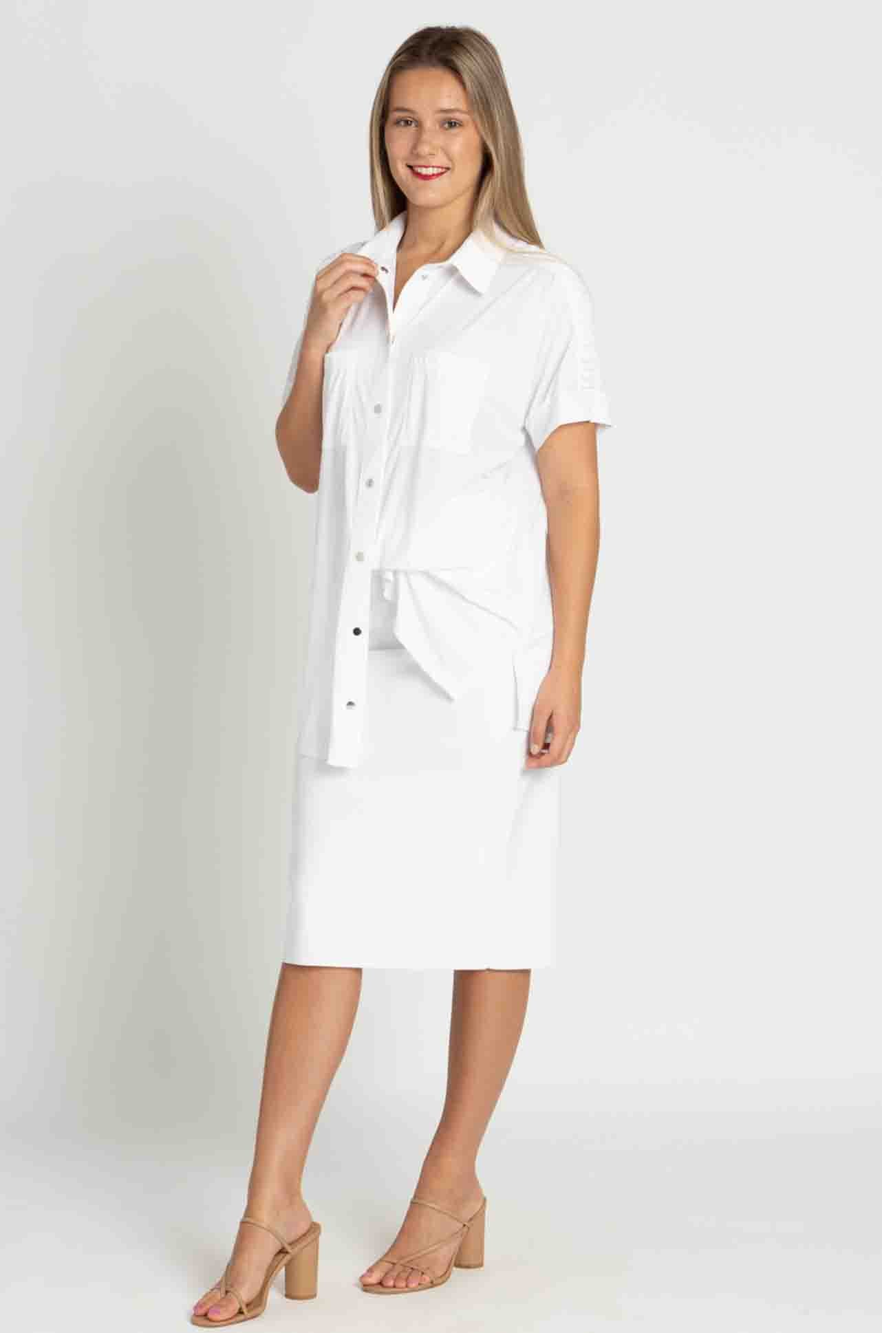 Paula Ryan - Rouched Cap Sleeve Shirt
