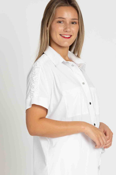 Paula Ryan - Rouched Cap Sleeve Shirt