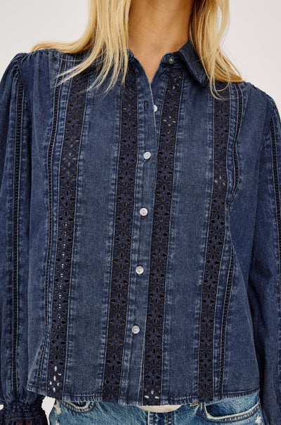 Rails - Rowen LS Top in Classic Blue