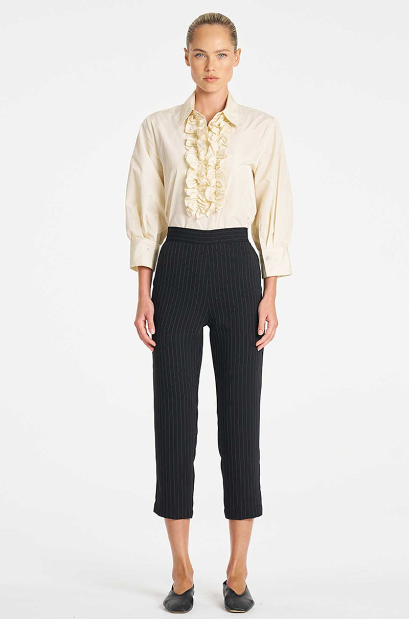 Mela Purdie - Tapered Flat Pant in Suit Stripe