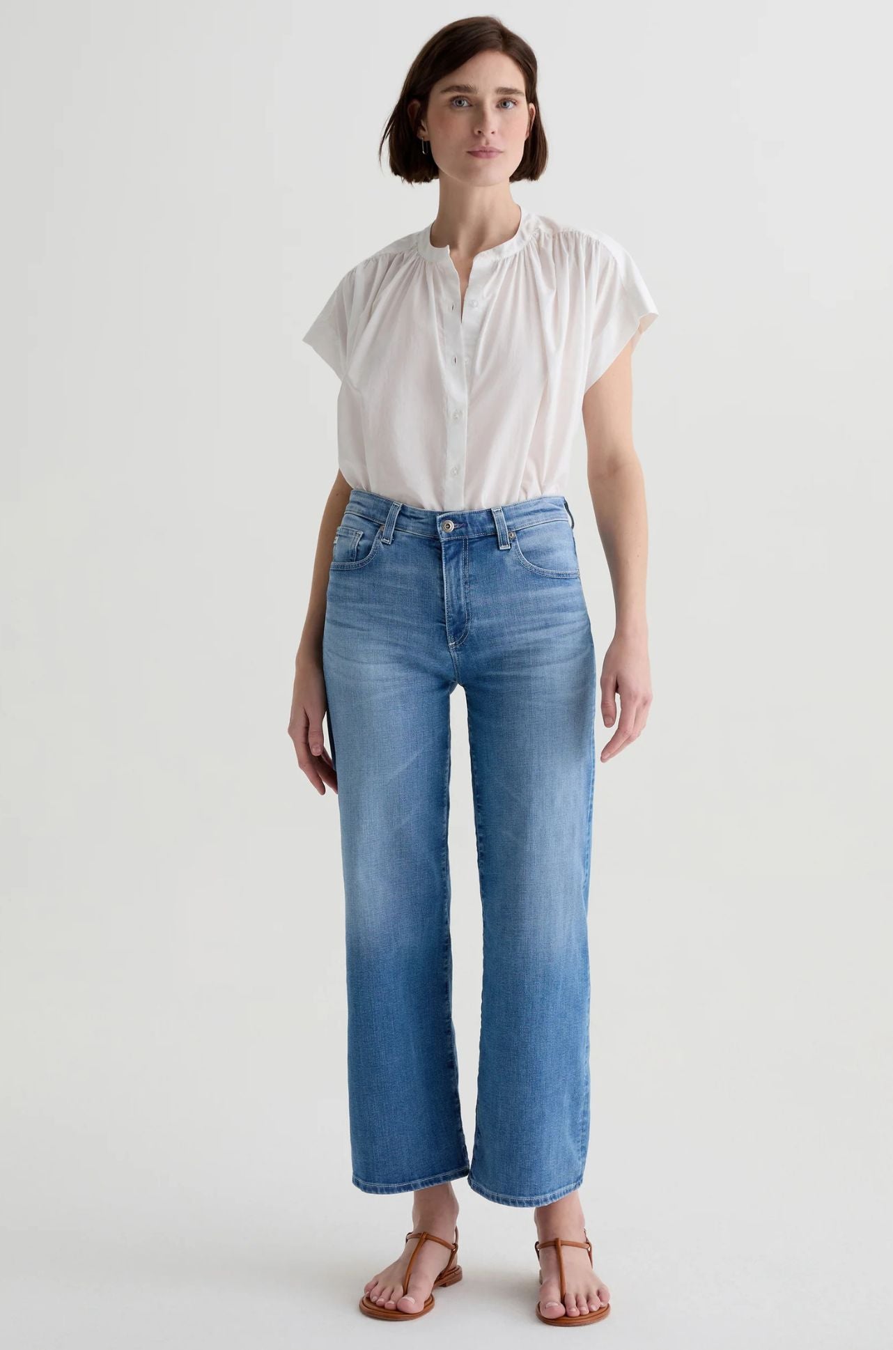 AG Jeans - Saige Wide Leg Crop Jean in Oceanic