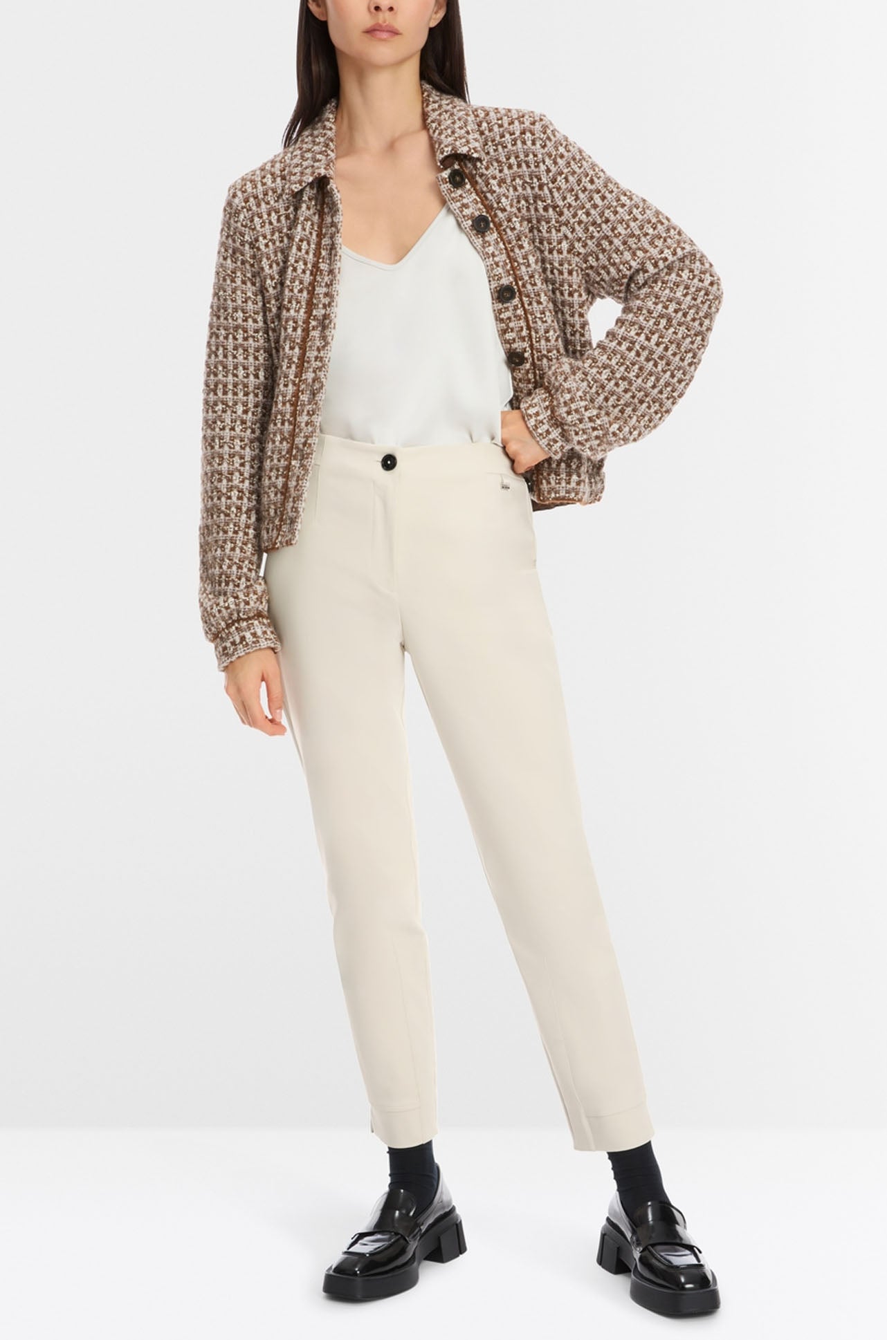 Marc Cain - Split Pant with Slit Hem in Smoke