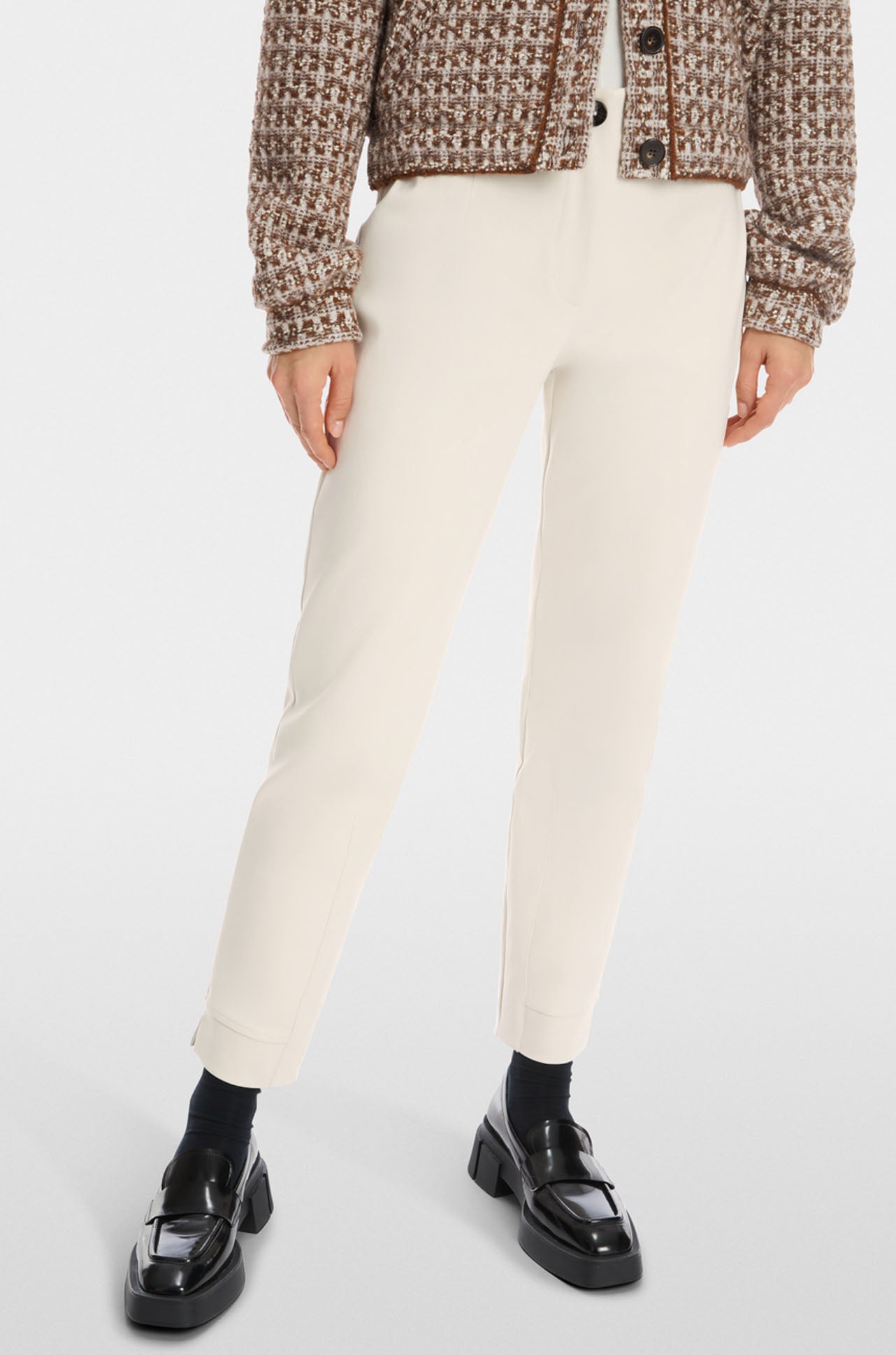 Marc Cain - Split Pant with Slit Hem in Smoke