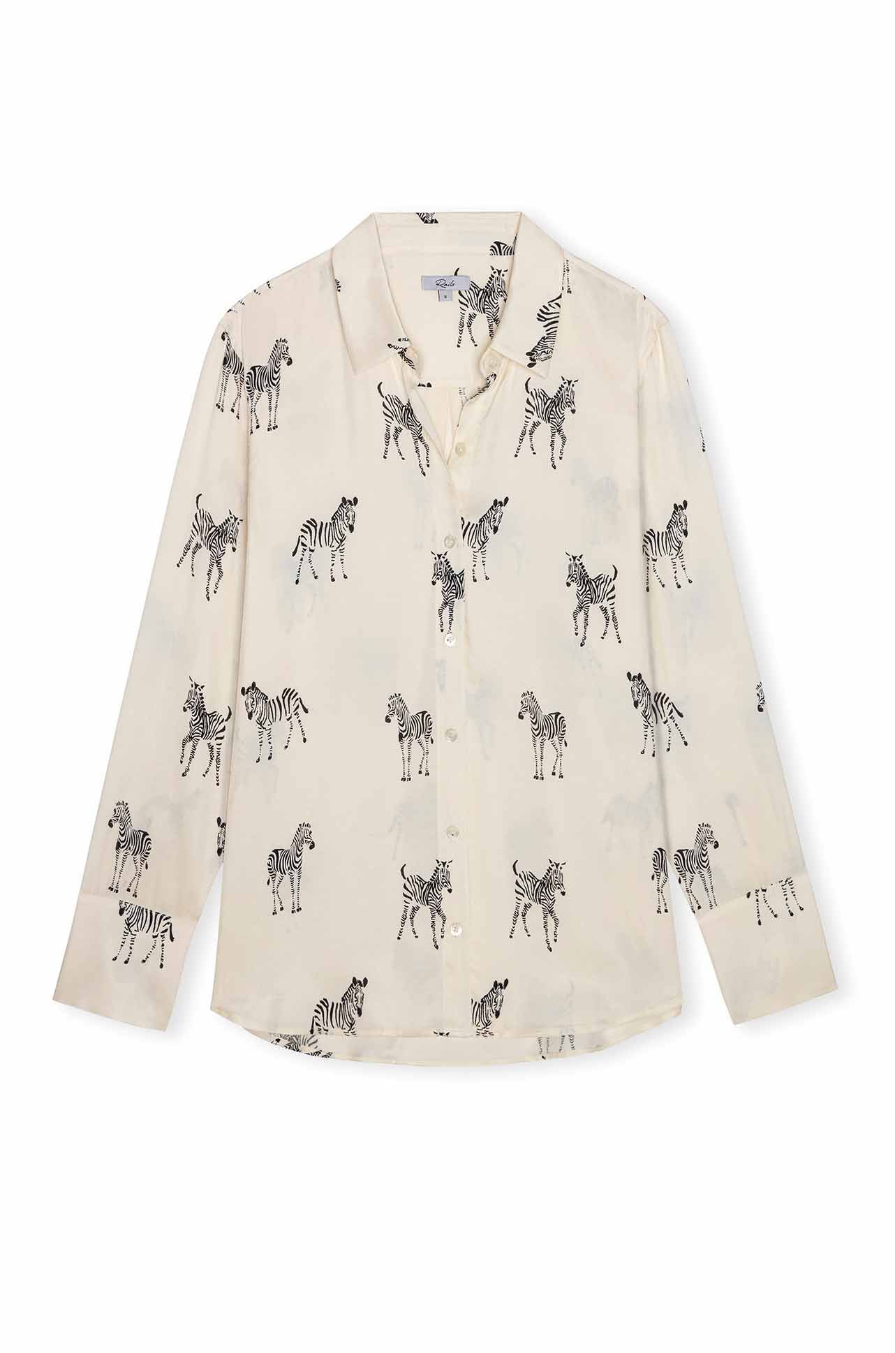 Rails - Saige LS Button Down in Ivory Zebra