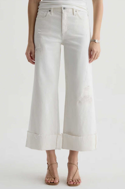AG Jeans - Saige Wide Leg Crop Jean in Powder Mended