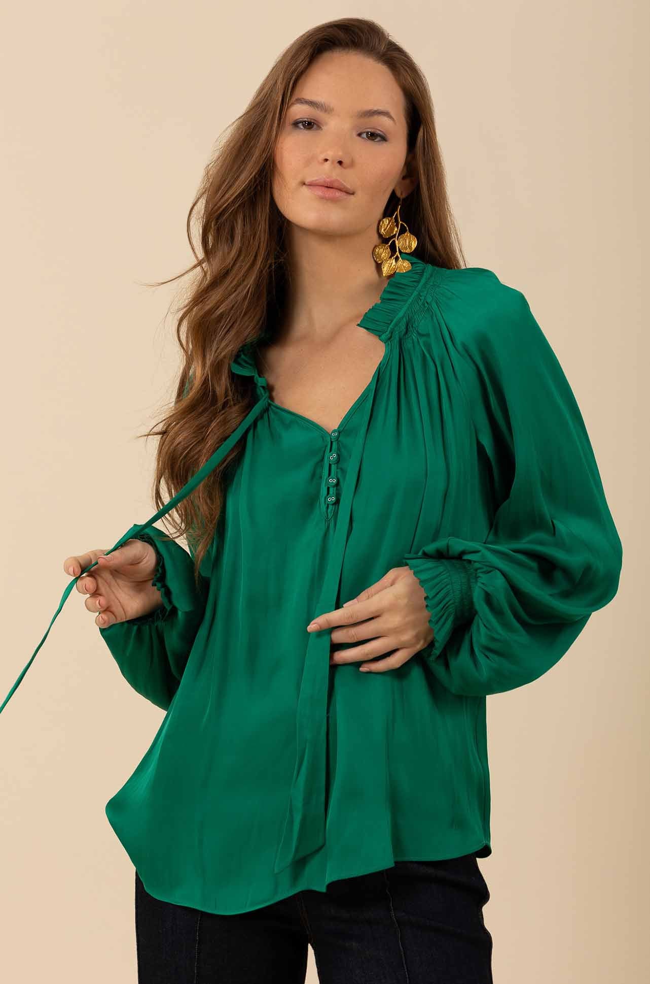 Hale Bob - Sarai L/S Tie Neck Top