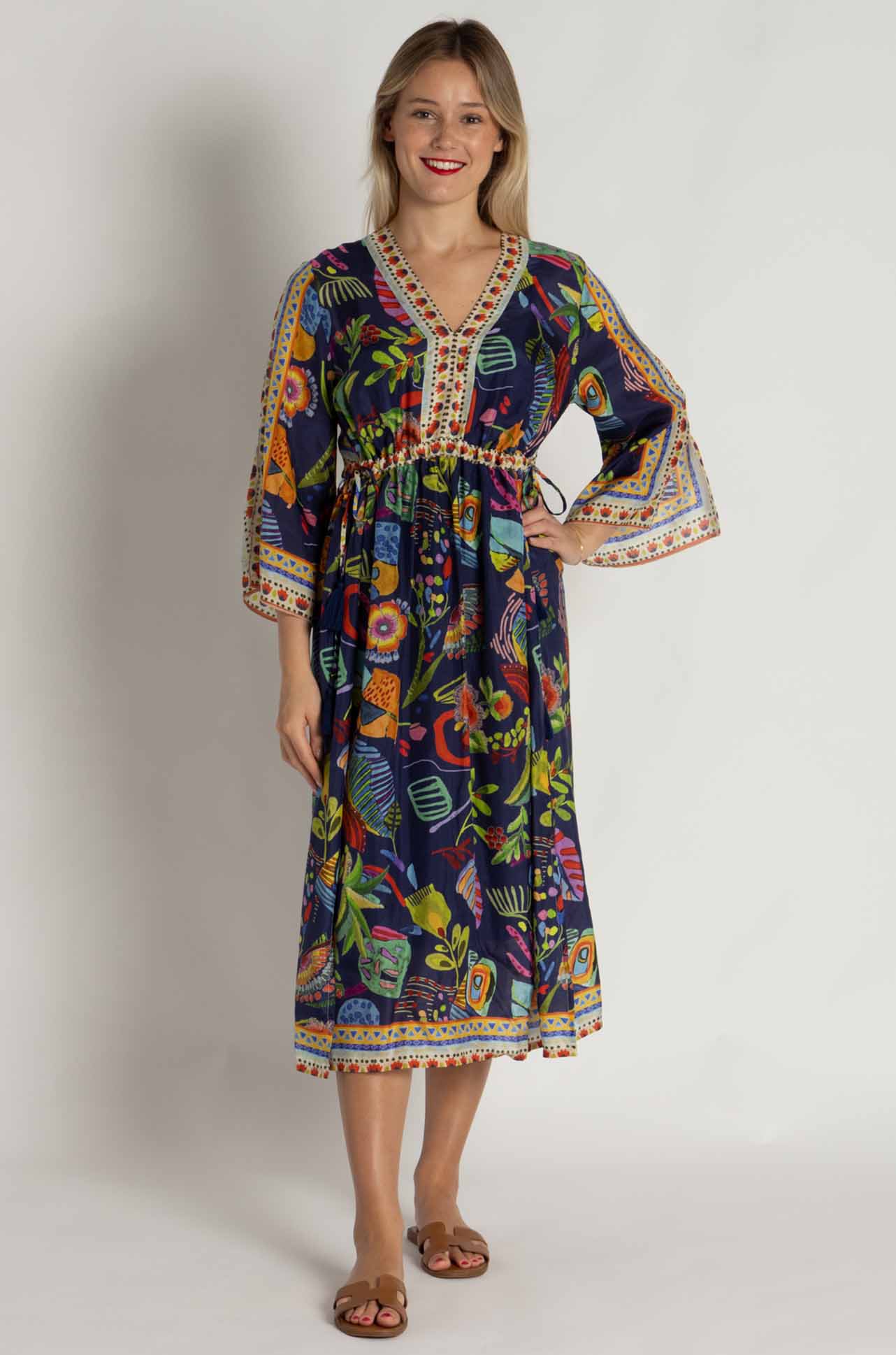 Johnny Was - Saskia Dress in Farout Scarf Print
