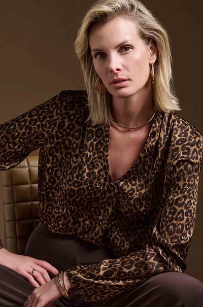 Joseph Ribkoff - Satin Animal Print Top