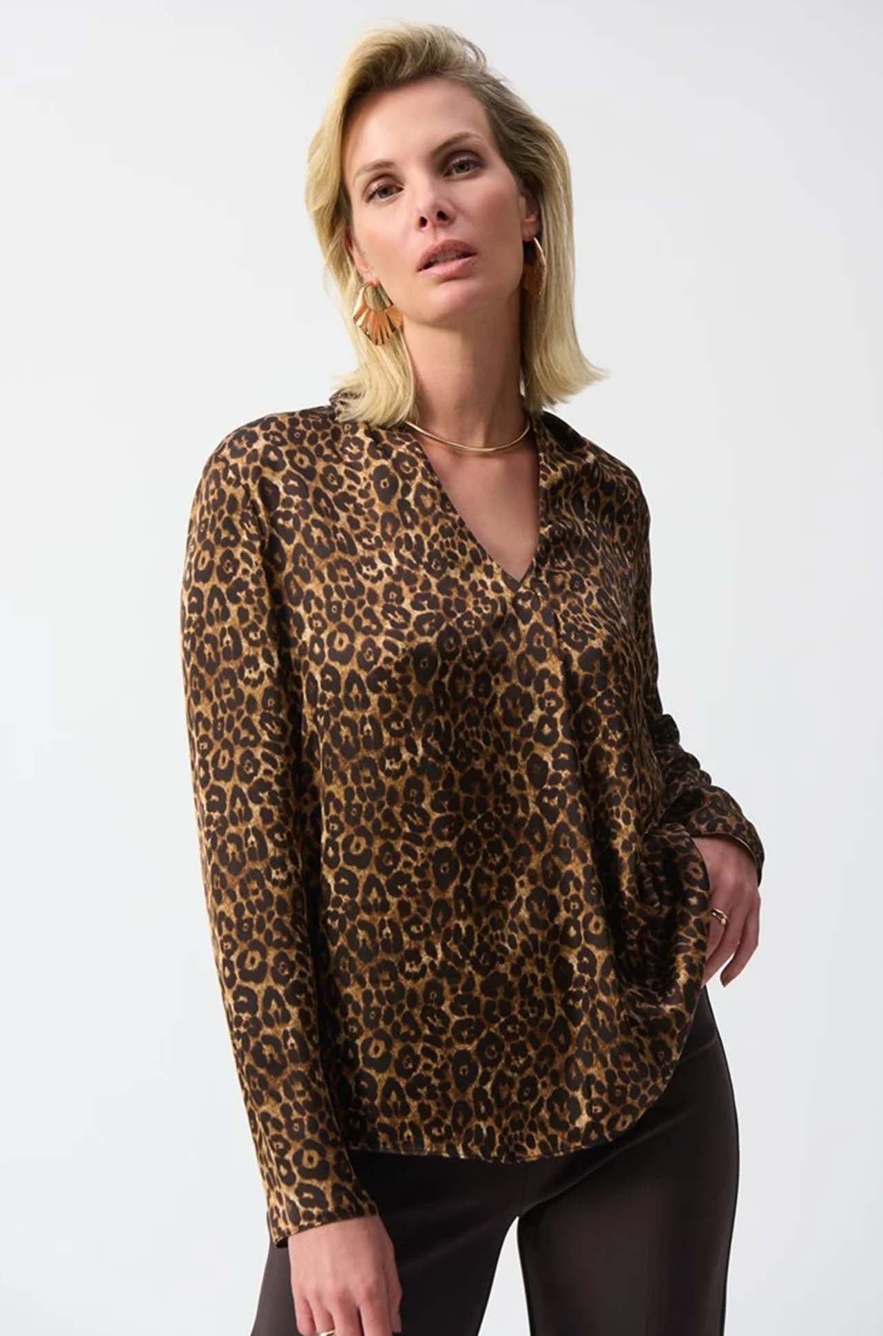 Joseph Ribkoff - Satin Animal Print Top