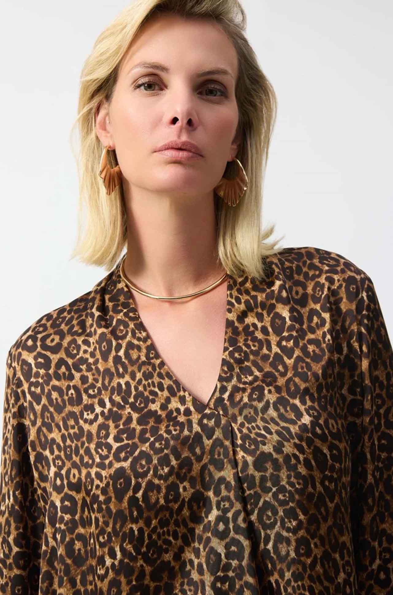Joseph Ribkoff - Satin Animal Print Top