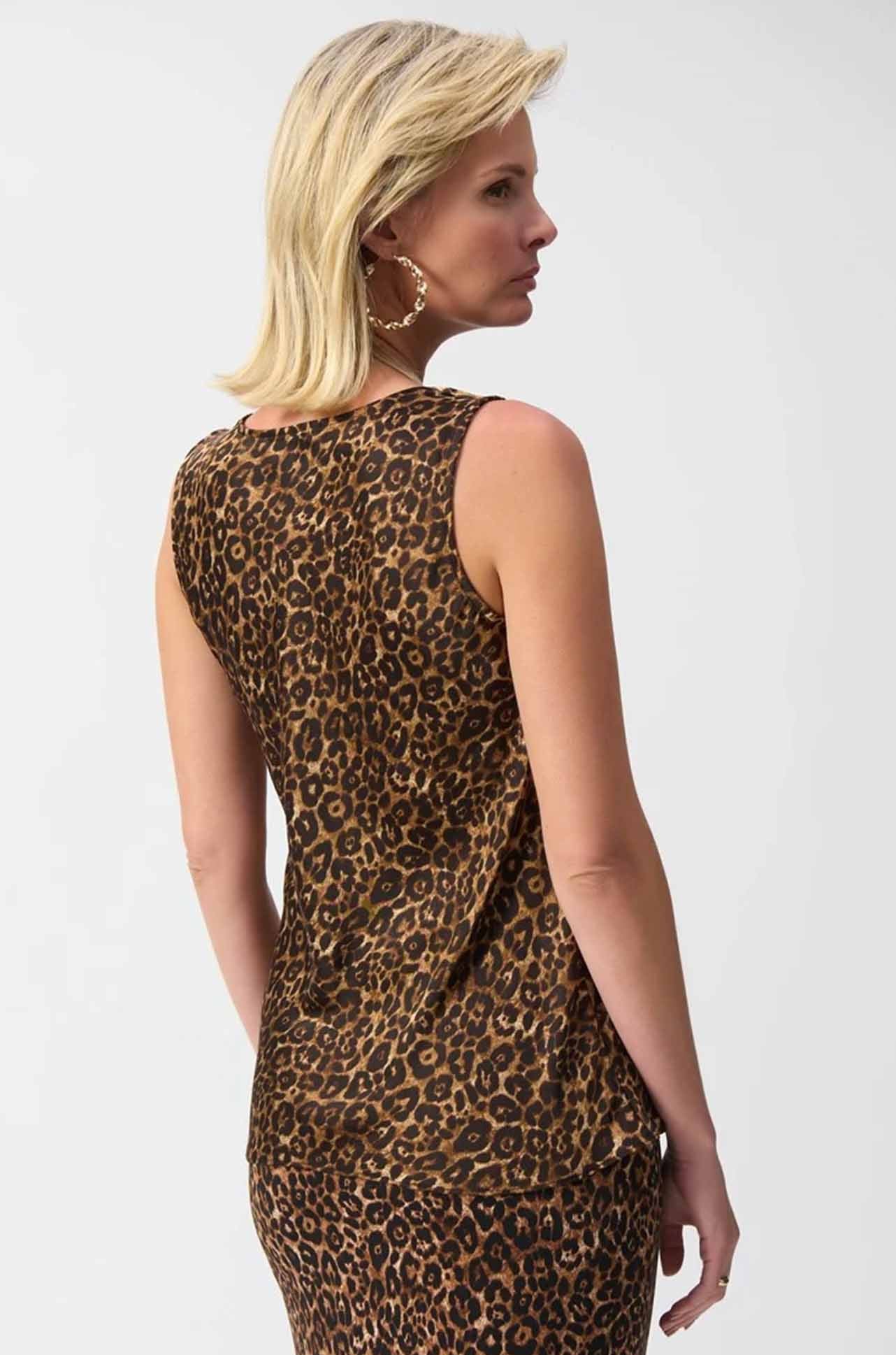 Joseph Ribkoff - Satin Sleeveless Animal Print Top