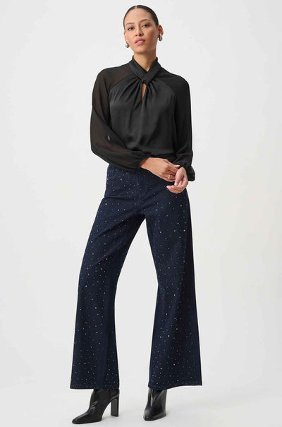 Joseph Ribkoff - Satin Top w/ Chiffon Sleeves