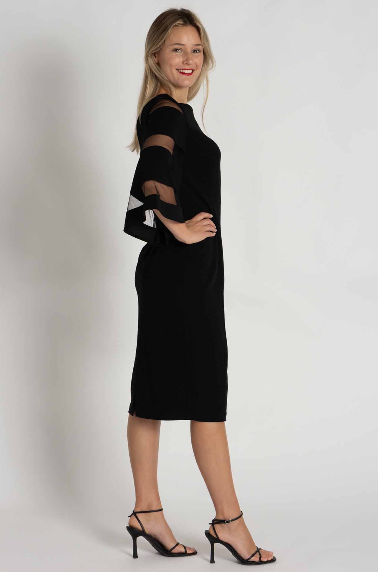 Joseph Ribkoff - Scuba Crepe with Mesh Sheath Dress