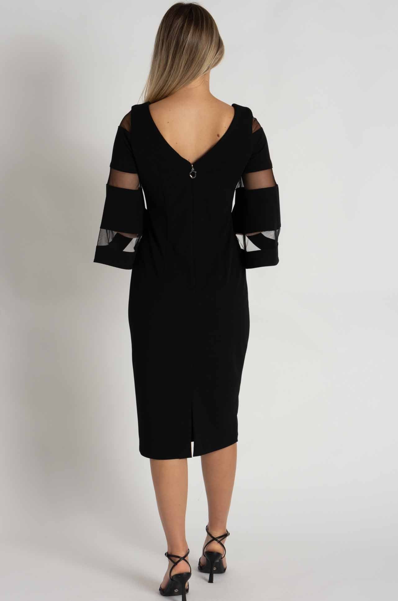 Joseph Ribkoff - Scuba Crepe with Mesh Sheath Dress