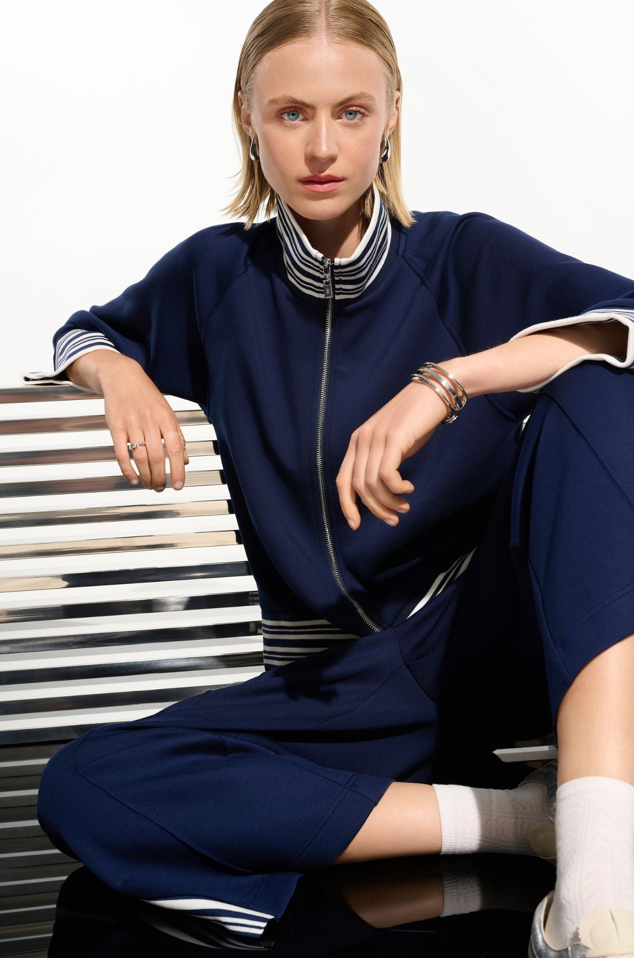 Joseph Ribkoff - Scuba Jersey Jacket with Funnel Collar