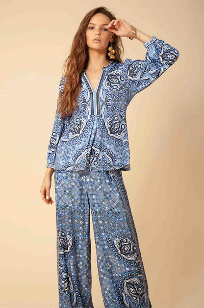 Hale Bob - Shira Jersey Top in Blue