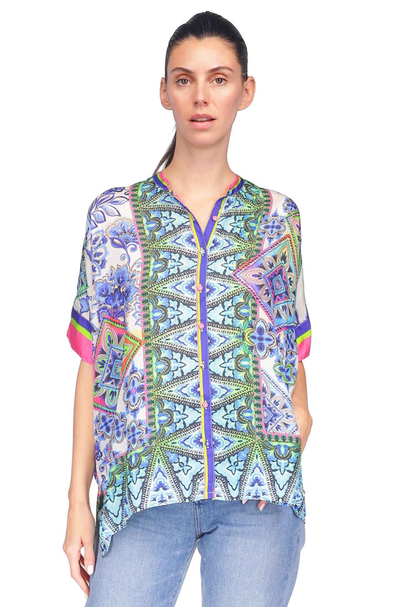 Johnny Was - Shiro Buttoned Down Shirt in Elaine