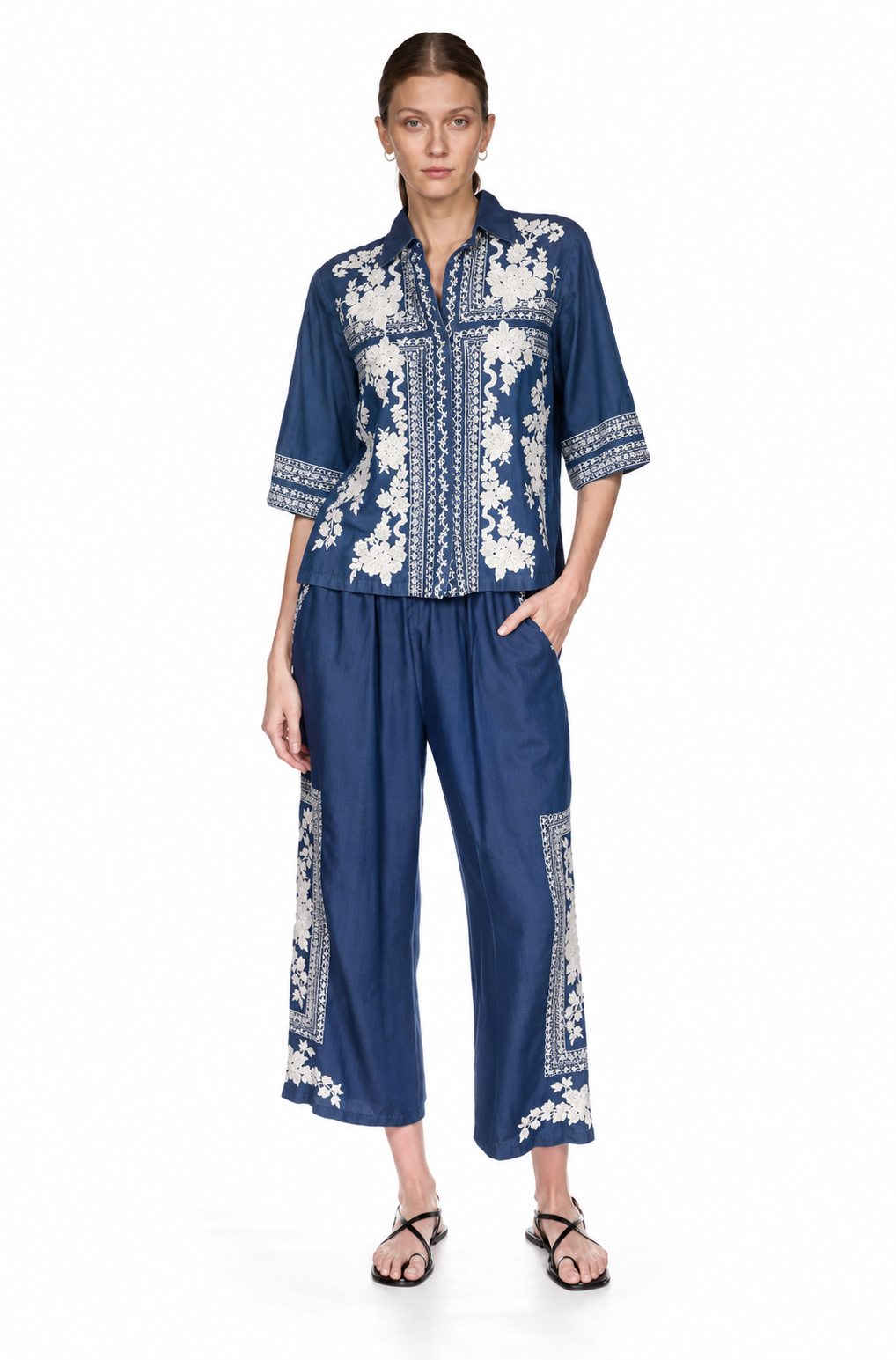 Johnny Was - Short Kimono Sleeve Shirt in Randal