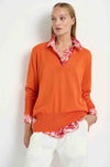 Mela Purdie - Soft Shirt in Tangello Print Silk