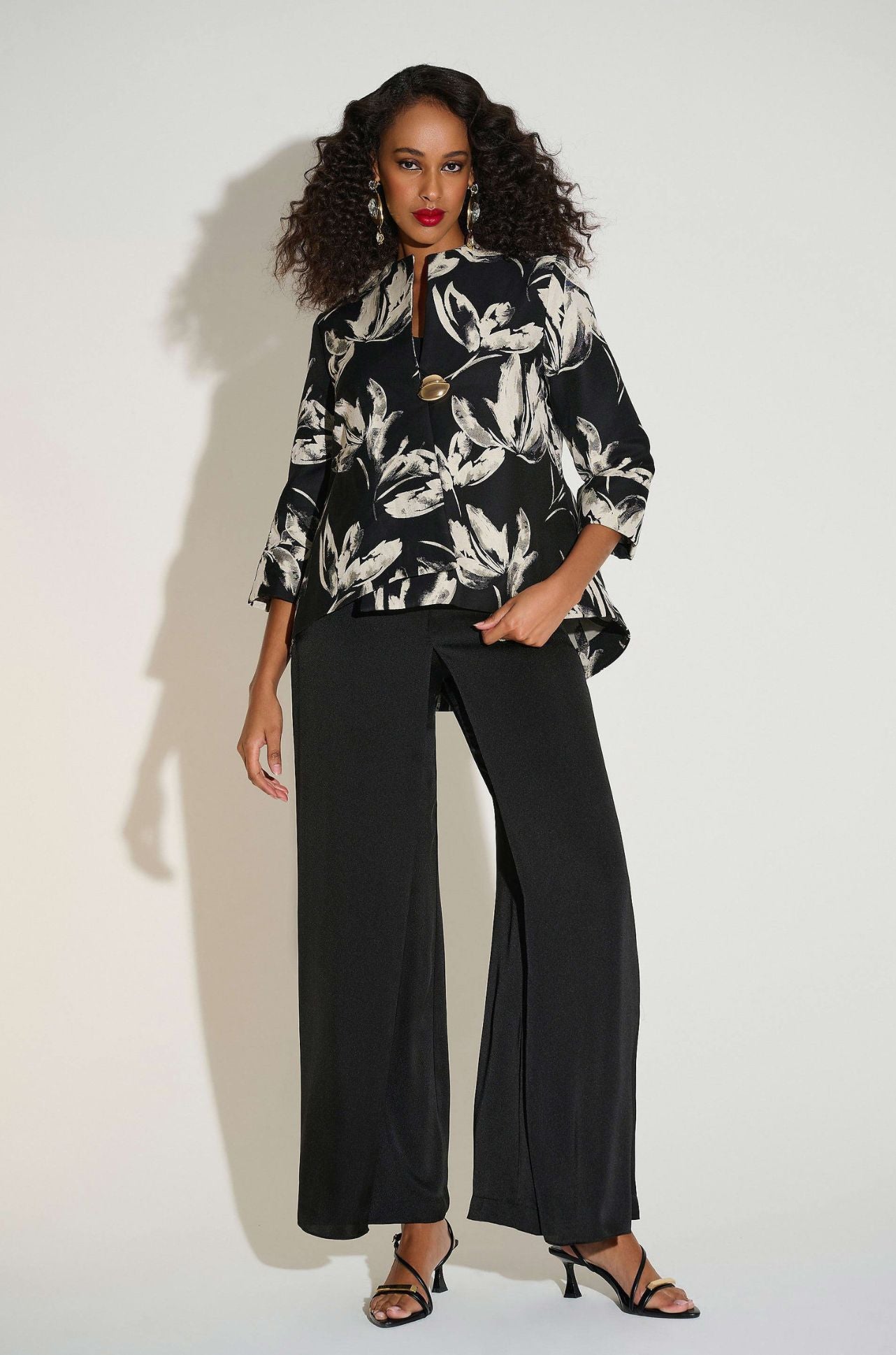 Joseph Ribkoff - Signature Jacquard Floral Print Swing Jacket