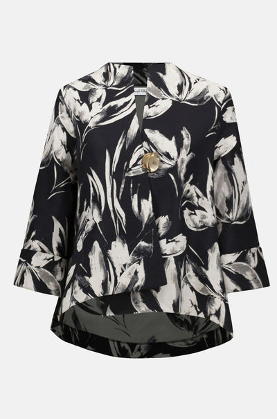 Joseph Ribkoff - Signature Jacquard Floral Print Swing Jacket