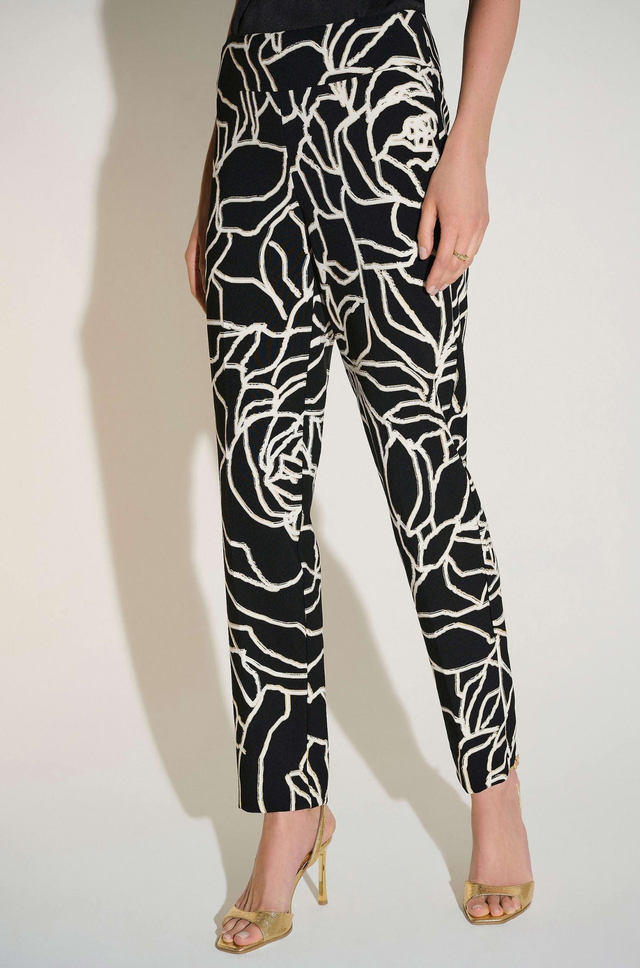 Joseph Ribkoff - Signature Lux Twill Foiled Floral Slim Fit Pants
