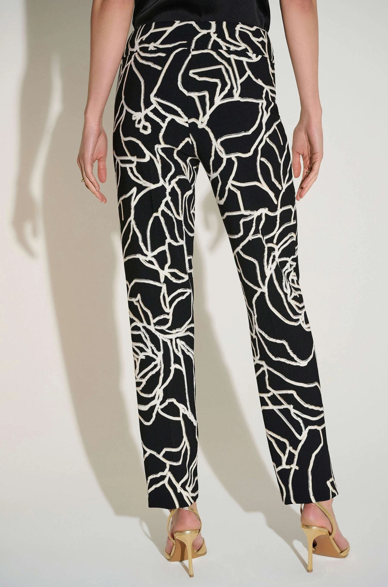 Joseph Ribkoff - Signature Lux Twill Foiled Floral Slim Fit Pants