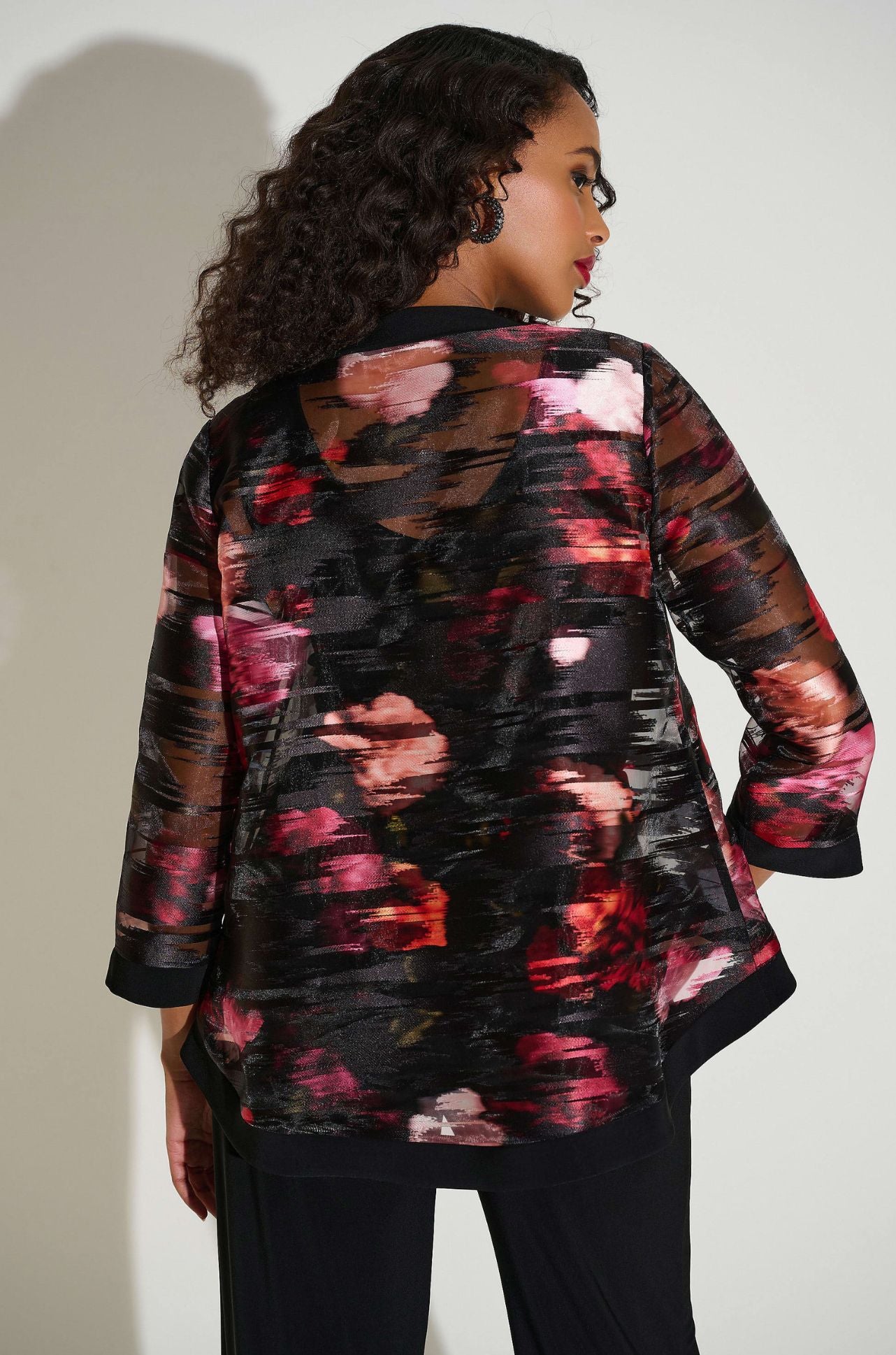 Joseph Ribkoff - Signature Organza and Silky Knit Floral Swing Jacket